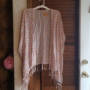 Borgata Collection fringed cardigan